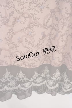 画像2: axes femme / ローズリーフ柄シルエットワンピース M ピンク O-26-01-28-019-AX-OP-OW-ZT599