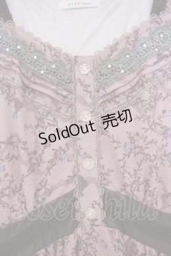 画像3: axes femme / ローズリーフ柄シルエットワンピース M ピンク O-26-01-28-019-AX-OP-OW-ZT599