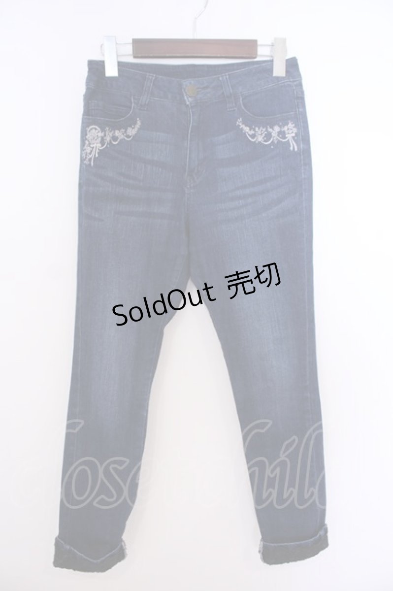 画像1: axes femme / ローズブーケ刺繍デニム M インディゴ O-26-01-28-022-AX-PA-OW-ZT601 (1)