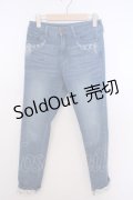 axes femme / ローズブーケ刺繍デニム M ブルー O-26-01-28-023-AX-PA-OW-ZT601