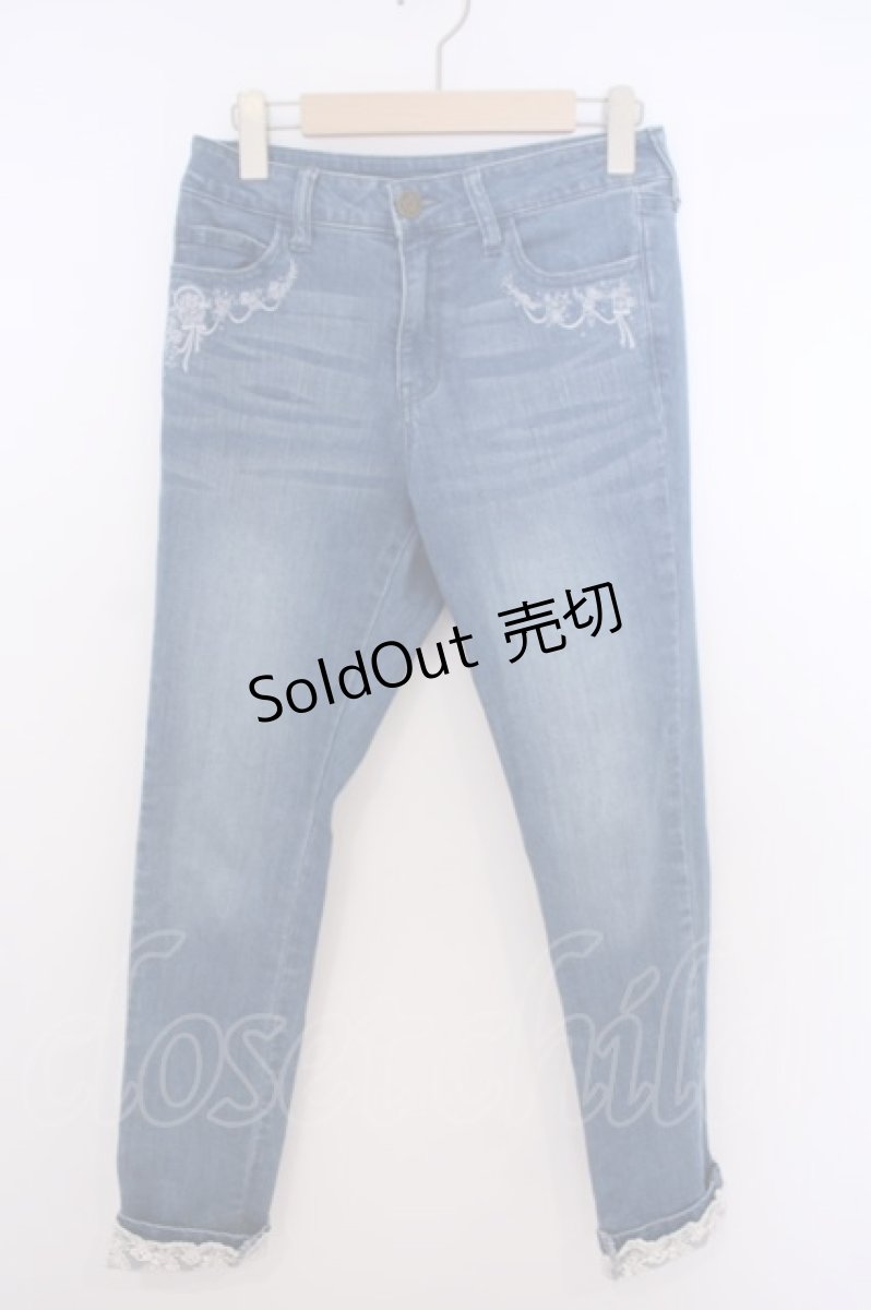 画像1: axes femme / ローズブーケ刺繍デニム M ブルー O-26-01-28-023-AX-PA-OW-ZT601 (1)