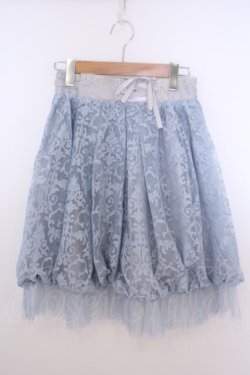 画像1: axes femme / 刺繍バルーンスカート  サックス×グレー O-26-01-28-027-AX-SK-IG-OS