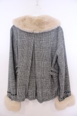 画像2: axes femme / ファー襟ベルトデザインコート  クロ系 O-26-01-28-028-AX-CO-IG-ZTC069 (2)