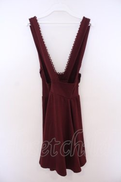 画像2: axes femme / ボタン配色ジャンスカ  ワイン O-26-01-28-030-AX-OP-IG-OS