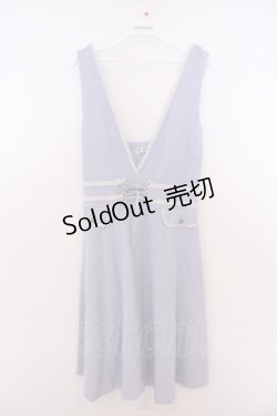 画像1: axes femme / パイル風ジャンパースカート  サックス O-26-01-28-031-AX-OP-IG-ZT601