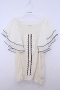 axes femme / ラッフルスリーブタンクトップ  アイボリー O-26-01-28-034-AX-TO-IG-OS