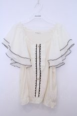 画像1: axes femme / ラッフルスリーブタンクトップ  アイボリー O-26-01-28-034-AX-TO-IG-ZT601 (1)