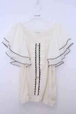 画像1: axes femme / ラッフルスリーブタンクトップ  アイボリー O-26-01-28-034-AX-TO-IG-OS