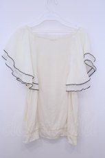 画像2: axes femme / ラッフルスリーブタンクトップ  アイボリー O-26-01-28-034-AX-TO-IG-ZT601 (2)