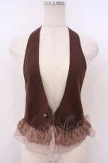 画像1: axes femme / シフォンチュールフリルホルターベスト  ブラウン O-26-01-28-037-AX-TO-IG-ZT599 (1)