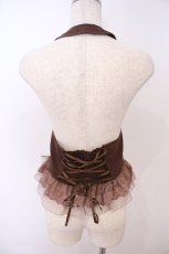 画像2: axes femme / シフォンチュールフリルホルターベスト  ブラウン O-26-01-28-037-AX-TO-IG-ZT599 (2)