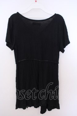 画像2: Sixh / ギャザーTシャツ  ブラック×グレー O-26-01-28-040-HN-TO-IG-OS