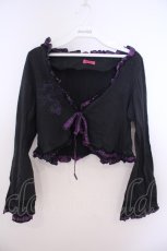 画像1: H jelly / プリントカットボレロ  ブラック×グレー O-26-01-28-041-HN-TO-IG-OS (1)