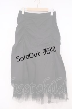 画像1: MIHO MATSUDA / 裾チュールドロストスカート  ブラック O-26-01-29-033-GO-SK-OW-OS