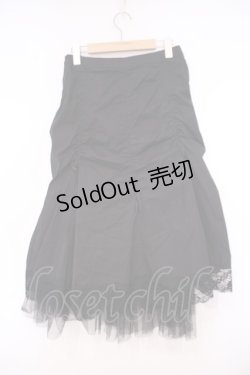 画像4: MIHO MATSUDA / 裾チュールドロストスカート  ブラック O-26-01-29-033-GO-SK-OW-OS