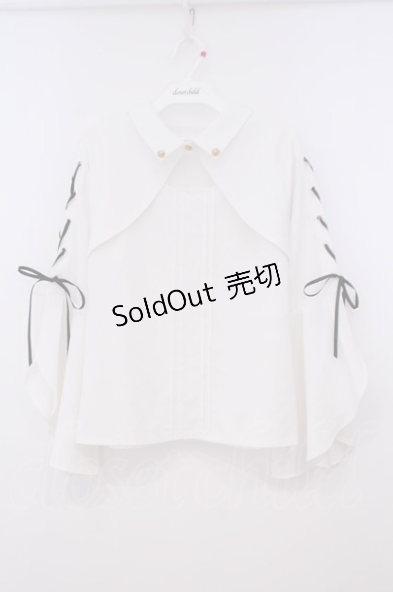 画像1: axes femme POETIQUE / クロスチャーム付長袖ブラウス M シロO-26-01-29-036-AX-BL-OW-ZT586 (1)