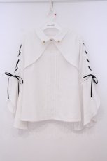画像1: axes femme POETIQUE / クロスチャーム付長袖ブラウス M シロO-26-01-29-036-AX-BL-OW-ZT586 (1)