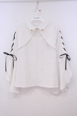 画像1: axes femme POETIQUE / クロスチャーム付長袖ブラウス M シロ O-26-01-29-036-AX-BL-OW-OS