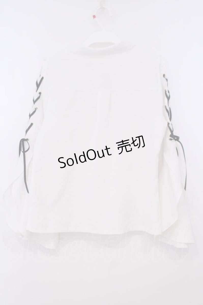 画像3: axes femme POETIQUE / クロスチャーム付長袖ブラウス M シロO-26-01-29-036-AX-BL-OW-ZT586 (3)