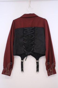 画像3: axes femme POETIQUE / ビスチェデザインブラウス M ワイン×クロ O-26-01-29-037-AX-BL-OW-OS