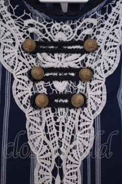 画像2: axes femme / ナポレオン風ハイネックワンピース M ネイビー O-26-01-29-038-AX-OP-OW-OS