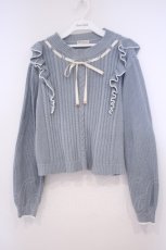 画像1: axes femme / バイカラーフリルニットプルオーバー F ブルーO-26-01-29-039-AX-TO-OW-ZT586 (1)