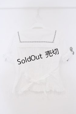画像4: metamorphose / はわせ刺繍セーラーブラウス M シロ O-26-01-29-042-ME-BL-YM-OS