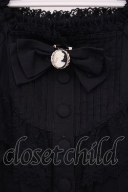 画像2: metamorphose / ラウンド切替半袖ブラウス（ラッセル）  クロ O-26-01-29-043-ME-BL-OW-OS