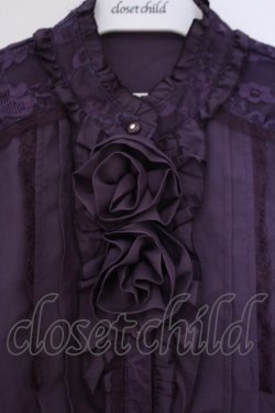画像2: axes femme / ローズモチーフ使いブラウス M パープル O-26-01-29-049-AX-BL-OW-OS