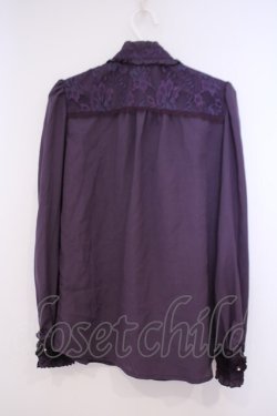 画像3: axes femme / ローズモチーフ使いブラウス M パープル O-26-01-29-049-AX-BL-OW-OS