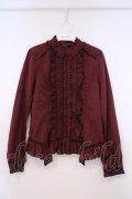 ALGONQUINS / ストライプフリルブラウス F ワイン O-26-01-29-052-AL-BL-OW-OS