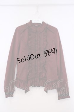 画像1: ALGONQUINS / ストライプフリルブラウス F ワイン O-26-01-29-052-AL-BL-OW-OS