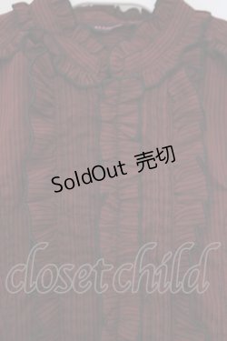 画像2: ALGONQUINS / ストライプフリルブラウス F ワイン O-26-01-29-052-AL-BL-OW-OS
