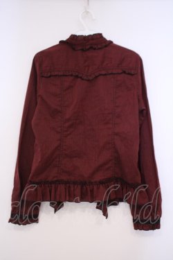 画像4: ALGONQUINS / ストライプフリルブラウス F ワイン O-26-01-29-052-AL-BL-OW-OS