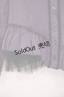 画像3: BPN / 付け襟付きストライプブラウス M パープル O-26-01-29-053-GO-BL-OW-OS