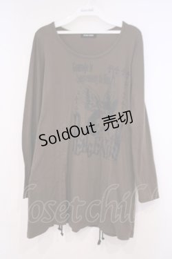 画像1: PEACE NOW / キャットptドロストカットソー M カーキグリーン O-26-01-29-054-PU-TO-OW-OS