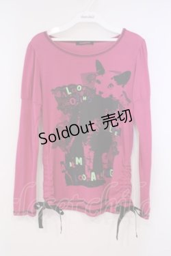 画像1: ALGONQUINS / サイドドロストカットソー F ピンク O-26-01-29-055-AL-TO-OW-OS