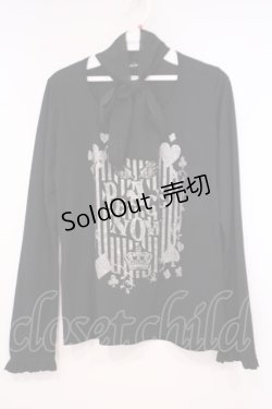 画像1: PEACE NOW / シフォンリボン付きカットソー M ブラック O-26-01-29-056-PU-TO-OW-OS