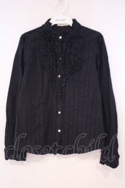 画像1: axes femme / ラメストライプブラウス M クロ O-26-01-29-057-AX-BL-OW-OS