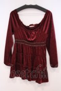 axes femme / ウエストレース使いベロアプルオーバー M ワイン O-26-01-29-058-AX-TO-OW-OS