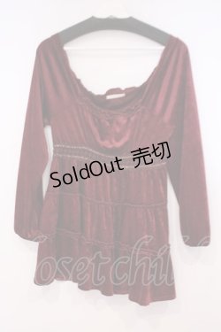 画像1: axes femme / ウエストレース使いベロアプルオーバー M ワイン O-26-01-29-058-AX-TO-OW-OS