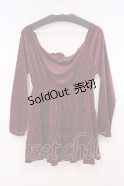 画像2: axes femme / ウエストレース使いベロアプルオーバー M ワイン O-26-01-29-058-AX-TO-OW-OS