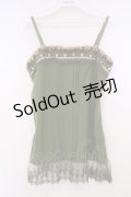 axes femme / ラメニットラインキャミソール M グリーン O-26-01-29-060-AX-TO-OW-OS