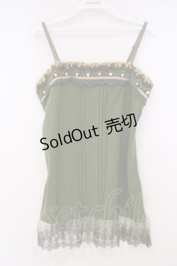 画像1: axes femme / ラメニットラインキャミソール M グリーン O-26-01-29-060-AX-TO-OW-OS