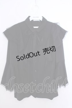 画像1: axes femme / ドットチュールリボン姫袖ブラウス F クロ O-26-01-29-1005-AX-BL-OW-OS