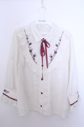 axes femme / バラ刺繍ヨーク切替七分袖ブラウス M キナリ O-26-01-29-1040-AX-BL-OW-OS