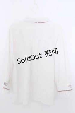 画像2: axes femme / バラ刺繍ヨーク切替七分袖ブラウス M キナリ O-26-01-29-1040-AX-BL-OW-OS