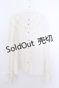 axes femme kawaii / バラレースフリルブラウス M キナリ O-26-01-29-1043-AX-BL-OW-OS