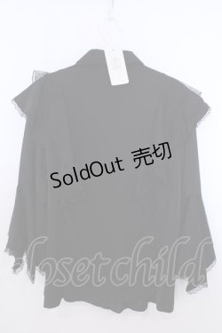 画像2: axes femme / ドットチュールリボン姫袖ブラウス F クロ O-26-01-29-1005-AX-BL-OW-OS