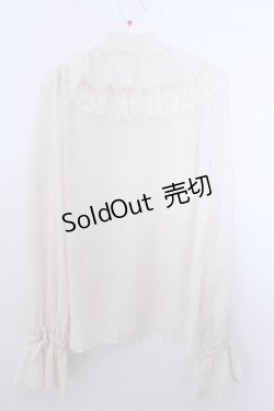 画像5: axes femme kawaii / バラレースフリルブラウス M キナリ O-26-01-29-1043-AX-BL-OW-OS